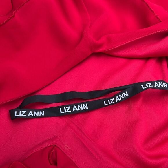 Liz Ann Moda Elegancia y Estilo beautiful red dress with low V Neck Size 32 - Picture 7 of 10